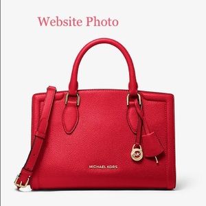 Michael Kors Zoe Medium Pebbled Leather Satchel